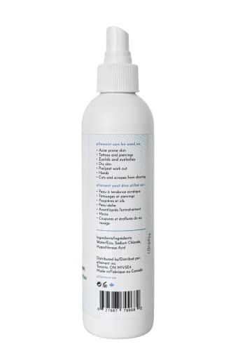 e11ement Hypochlorous Acid Face & Skin Spray – HOCL Toner for Acne-Prone Skin, Eczema, Dry Scalp, Post-Procedure Care, Lash & Hand Cleanser, 8 oz
