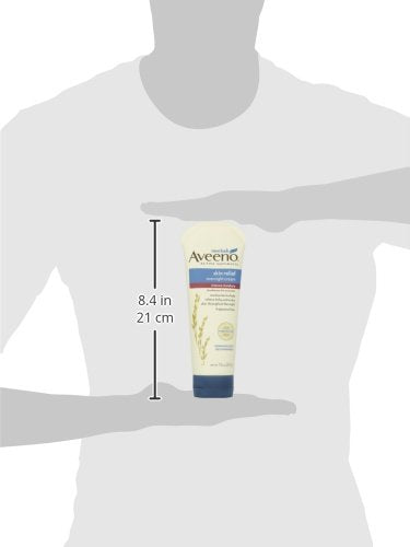 Aveeno Skin Relief Overnight Moisture Cream, Triple Oat & Shea Butter, Dimethicone Protectant, Fragrance & Steroid-Free, 7.3 oz