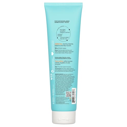 Pacifica Sea Foam Face Cleanser – Gentle Daily Foaming Wash with Coconut Water & Sea Algae, Removes Makeup, Vegan, Oily/Combo Skin