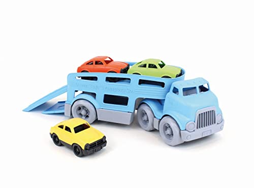 Green Toys Car Carrier, Blue - Pretend Play, Motor Skills, Kids Toy Vehicle. No BPA, phthalates, PVC. Dishwasher Safe, Recycled Plastic, Made in USA.