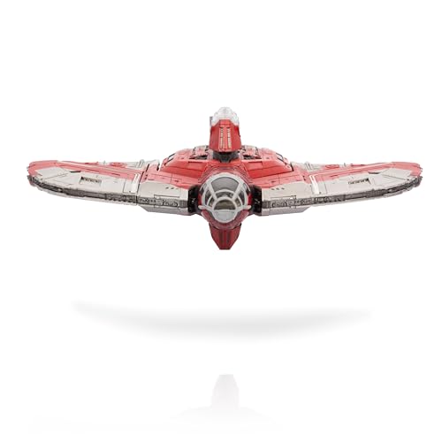 Star Wars Micro Galaxy Squadron Ahsoka Tano's T-6 Jedi Shuttle - 13-Inch Vehicle with Rotating Wings and Three 1-Inch Micro Figure Accessories