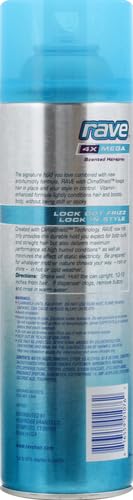 Rave 4X Mega Long-Lasting Firm Hold Scented Hair Spray for Heat Protection, Volume and Shine - ClimaShield for Extra Humidity & Minimizes Frizz