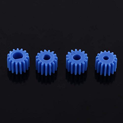 Walfront 26pcs Plastic Spindle Gear Set for DIY Models, Robots & Cars – Assorted Shafts 2-4mm, White & Blue Gears