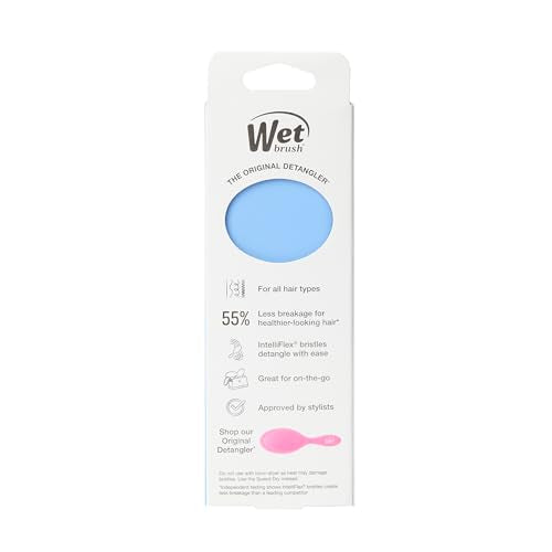 Wet Brush Squirt Mini Detangler Hair Brush, Sky Blue – Ultra-Soft IntelliFlex Bristles for No Tangles, Wet & Dry Use, For Women & Men, All Hair Types