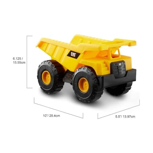 CAT Construction Dump Truck Toy Vehicle – 10" Plastic Truck with Articulated Bucket for Kids, Indoor & Outdoor Play, Construction Toy Ages 3+