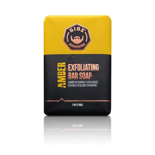 GIBS Amber, Exfoliating, Long-Lasting, Woodsy, 7oz Bar Soap