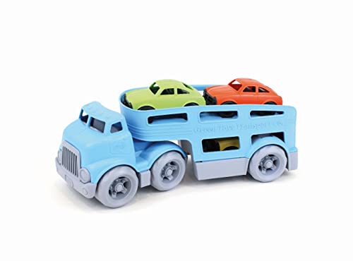Green Toys Car Carrier, Blue - Pretend Play, Motor Skills, Kids Toy Vehicle. No BPA, phthalates, PVC. Dishwasher Safe, Recycled Plastic, Made in USA.
