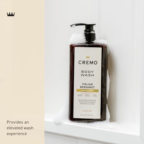 Cremo Rich-Lathering Italian Bergamot Body Wash for Men, Notes of Italian Bergamot, Neroli Blossom, and Fresh Vetiver, 32 Fl Oz