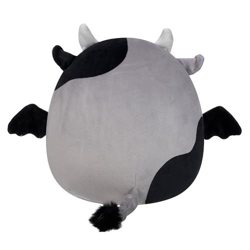 Squishmallows Original 12-Inch Bridgette Grey and Black Cow Bat - Official Jazwares Plush (Medium-Sized)