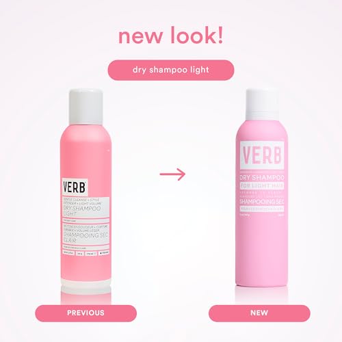 VERB Dry Shampoo Light, 5 oz – Refresh & Extend Styles, Absorbs Oil for Light Hair Tones – Vegan, Paraben-Free, Sulfate-Free Dry Shampoo Spray