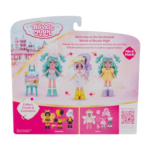 Royale High 3” School Spirit Fashion Pack: Art Light Series 1-1 Doll with 15 Accessories, Wings to Rings, Virtual Code, Kids Ages 5+