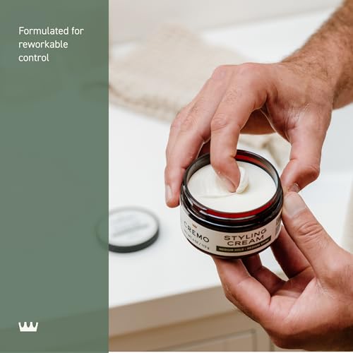 Cremo Hair Styling Cream, Barber Grade, Medium Hold, Medium Shine Hair Products, 4 Oz