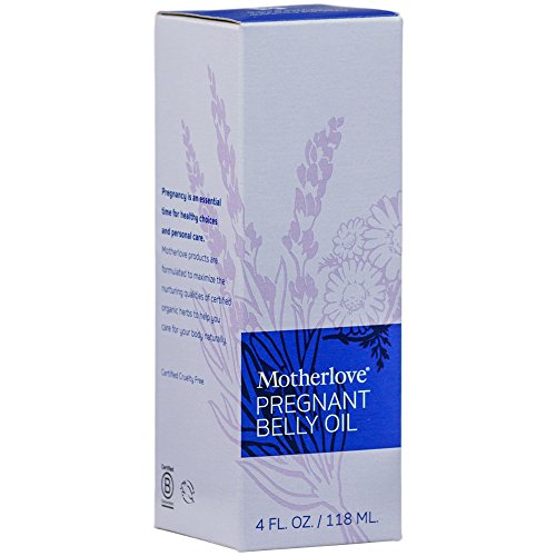 Motherlove Pregnant Belly Oil (4 oz) Natural Moisturizer to Soothe Itchy Skin & Prevent Stretch Marks—Non-GMO, Organic Herbs, Vegan