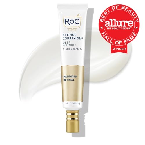 RoC Retinol Correxion Night Cream for Deep Wrinkles, Anti Aging Skincare Treatment Women and Men, 1.0 oz (Packaging May Vary)