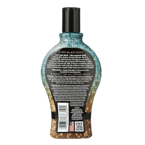 European Gold Flash Black 4000X Indoor Tanning Lotion with Time-Release DHA Bronzers, 12 oz