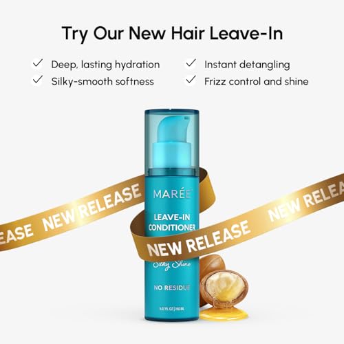 MAREE Hair Oil for Frizz - Keratin & Vitamin Hair Serum with Jojoba & Argan Oil, Heat Protectant for Dry, Curly & Damaged Hair