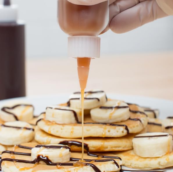 ljdeals 2 oz Plastic Squeeze Bottles with Yorker Caps, for condiments, glues, hair color, craft, sauce and more, Pack of 2, BPA Free, Made in USA