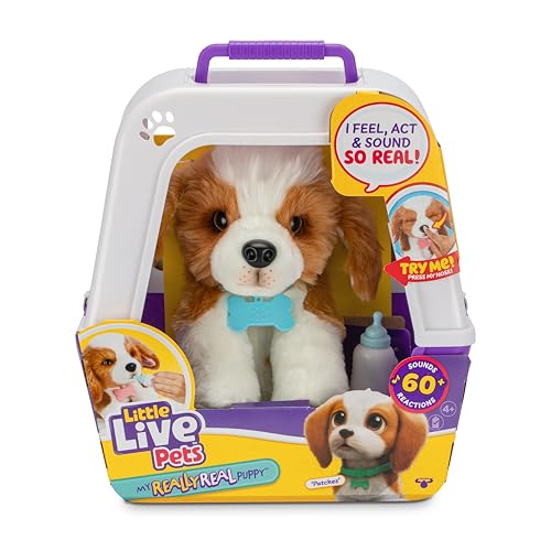 Little Live Pets My Really Real Puppy Patches The Beagle, Interactive Realistic Toy Dog with 60+ Sounds and 2-in-1 Bed, Lifelike Puppy for Ages 5+