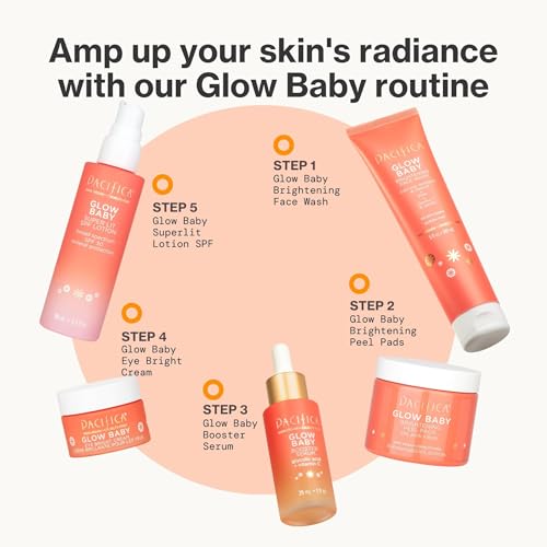 Pacifica Vitamin C Glow Baby Face Serum - Glycolic Acid Dark Spot Corrector, Anti-Aging, Brightening, Vegan & Fragrance-Free
