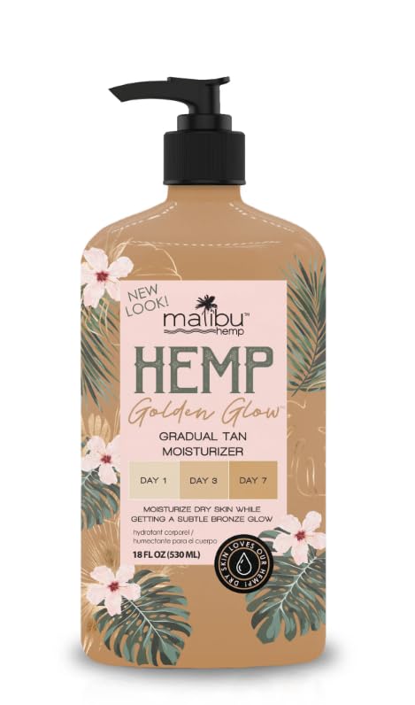 Malibu Hemp Golden Glow Gradual Tan Moisturizer, 18 fl oz