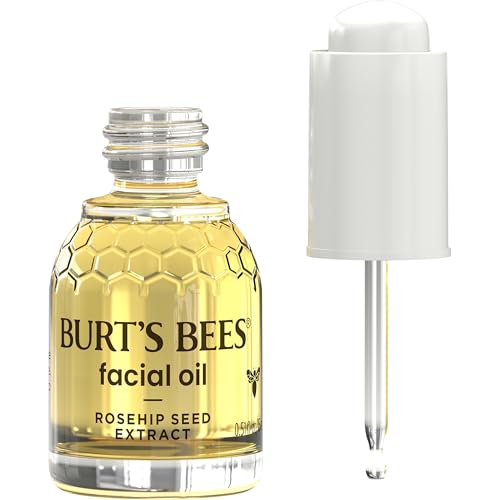 Burt's Bees Gua Sha Face Oil with Rosehip Seed – Reduces Fine Lines & Wrinkles, Use with Ice Roller & Facial Tools, 0.51 fl. oz.