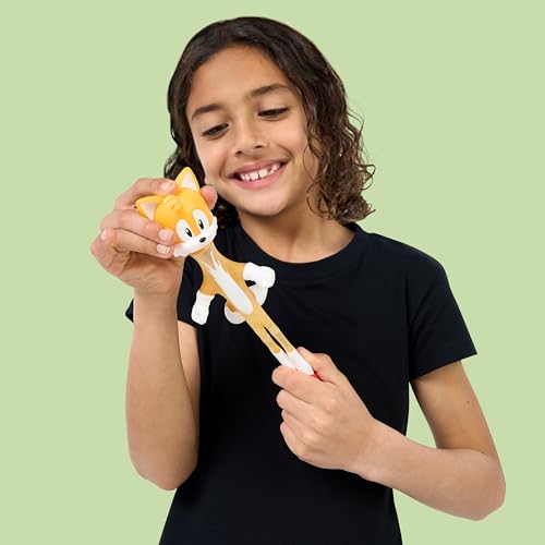 Heroes of Goo Jit Zu Stretch Surge Tails Action Figure – Glow-in-the-Dark Power Up, Super Stretchy & Squishy Sensory Toy, Stretches 3X Size