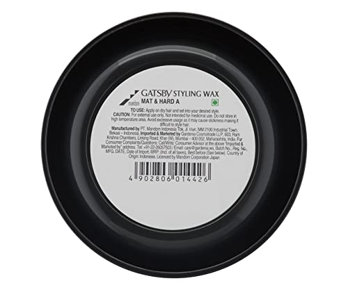 Gatsby Hair Styling Wax Matt & Hard 75g Grey