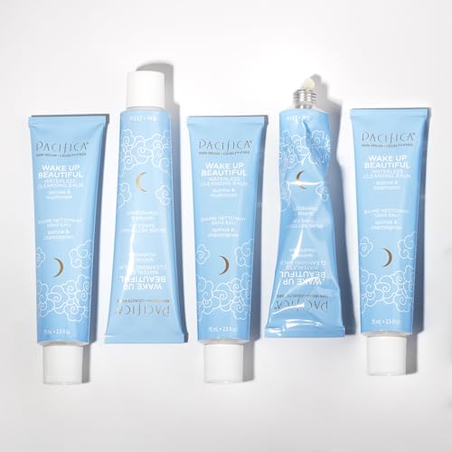 Pacifica Wake Up Beautiful Cleansing Balm & Makeup Remover – 2-in-1 Hydrating Waterless Face Cleanser for Dry & Sensitive Skin, 2.5oz