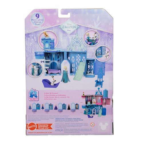 Mattel Disney Princess Storytime Stackers Elsa Ice Palace - Stackable Castle Playset with Small Doll & 8 Pieces, Frozen Inspired