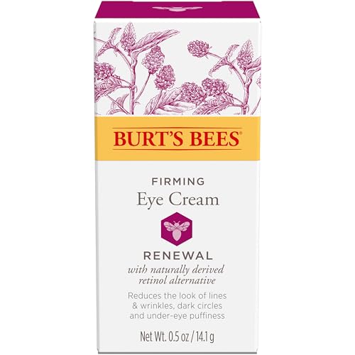Burt's Bees Renewal Firming Eye Cream with Natural Retinol Alternative, Reduces Wrinkles, Fine Lines & Dark Circles, 99% Natural, 0.5 oz