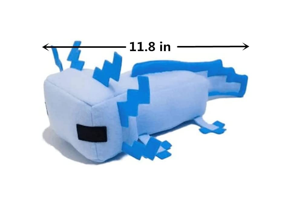 HQRYSH Blue Axolotl Plush Toy – Soft Stuffed Pillow for Gamers, Kids’ Birthdays, Christmas & Holiday Gifts
