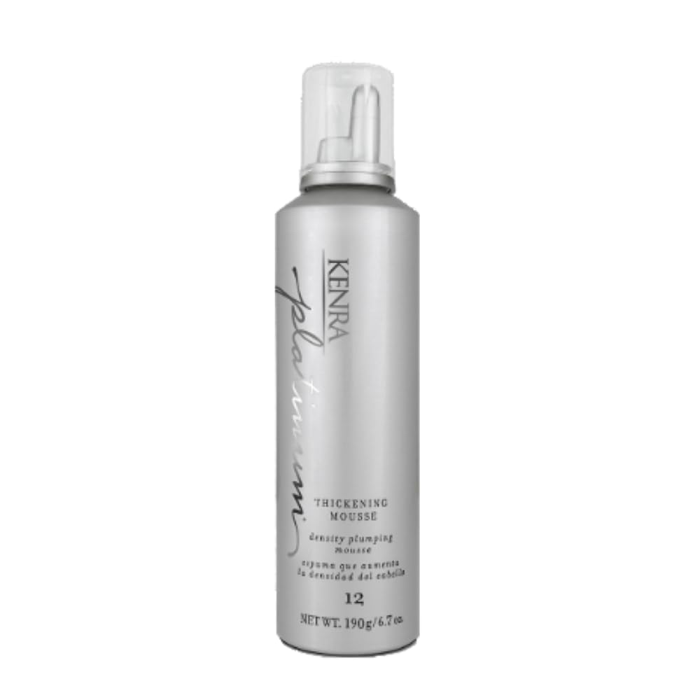 Kenra Platinum Thickening Mousse 12 | Volumizing Foam Adds Fullness & Body | 48Hr Humidity & Heat Protection | Plumps Hair Up to 150% | 6.7 Oz