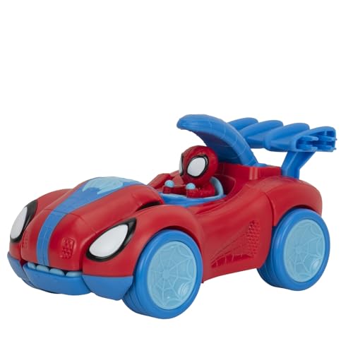 MARVEL Spidey and His Amazing Friends Spidey-Rex Racer - 8-Inch Vehicle with Sounds that Transforms from Vehicle Into Dinosaur