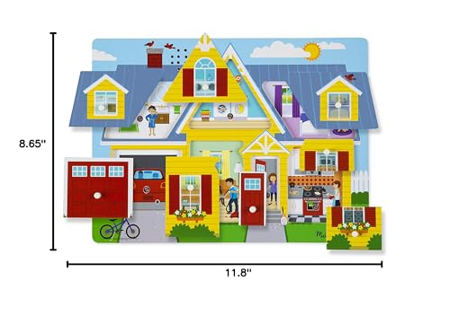 Melissa & Doug Around The House Sound Puzzle - Wooden Peg Puzzle (8 pcs)