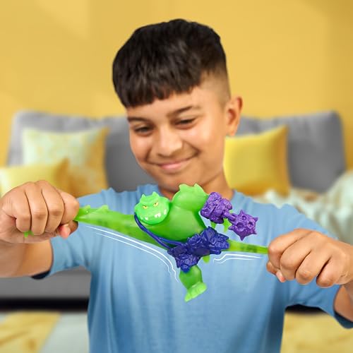 Heroes of Goo Jit Zu Meteor Madness Rock Jaw Action Figure with Goo Filling & Meteor Gauntlet, Sensory Toy Stretches 3X Size