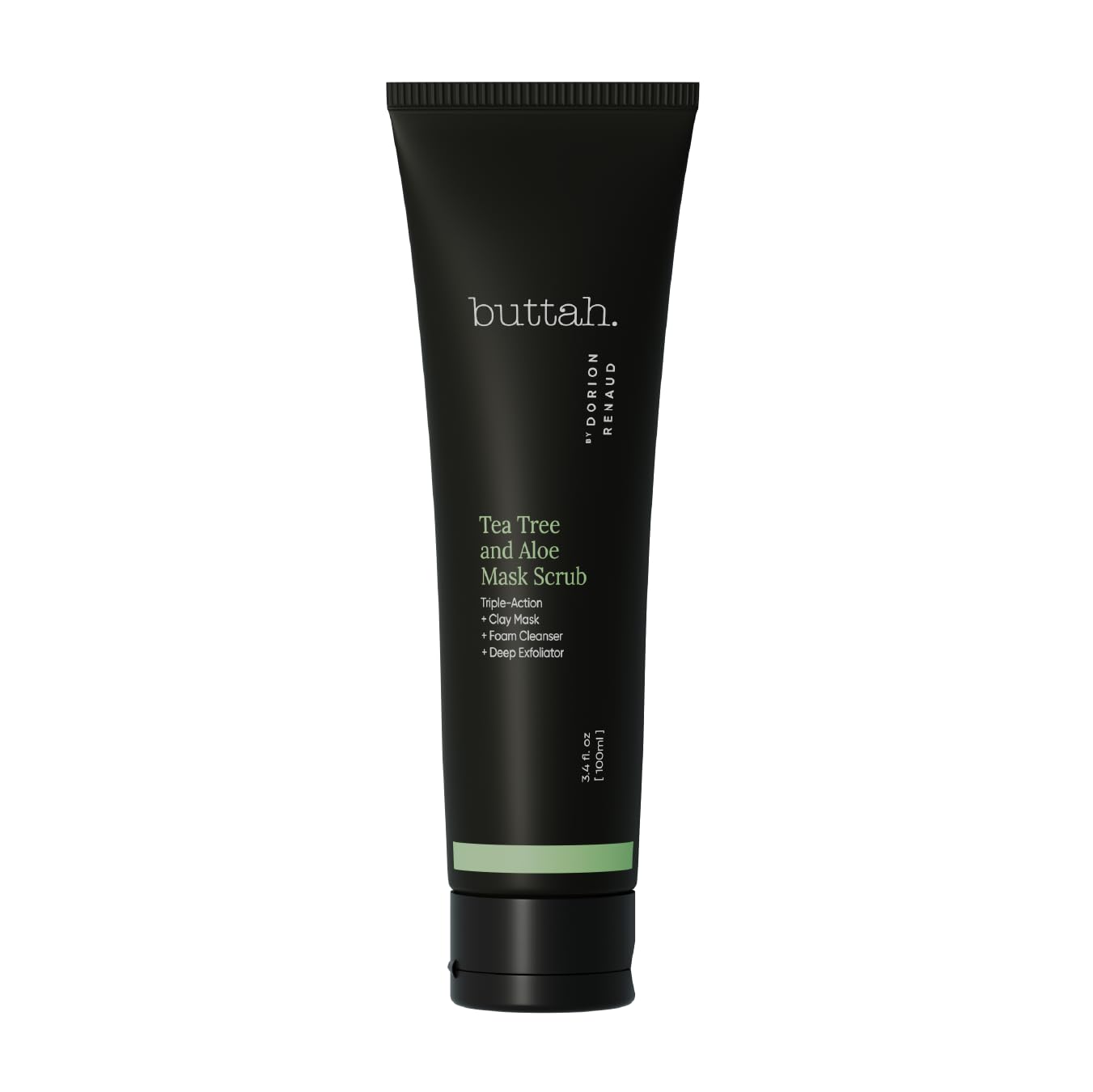 Buttah Skin Tea Tree & Aloe Exfoliating Scrub 3oz – Multi-Tasking Cleanser with Kaolin Clay & Tea Tree Oil, Natural Skin Care, Black-Owned