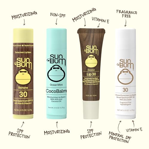 Sun Bum SPF 30 Mineral Lip Balm - Zinc-Based Broad Spectrum UVA/UVB Protection, Hawaii Act 104 Compliant, Octinoxate & Oxybenzone Free, 0.15 oz