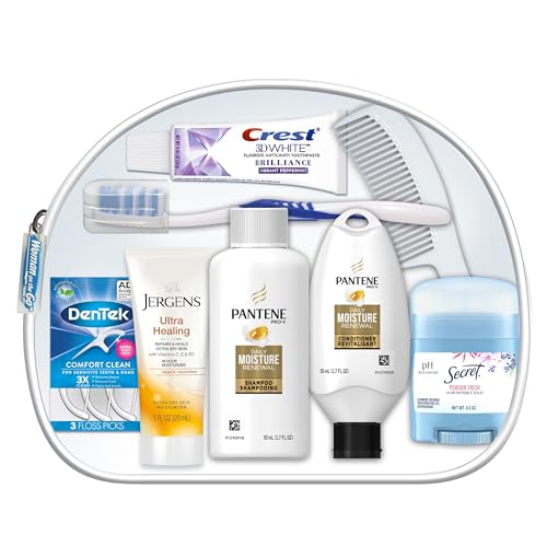 Convenience Kits International Women’s Deluxe 10-Piece Travel Kit – TSA Compliant Toiletries & Pantene Hair Products in Reusable Bag