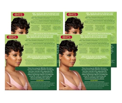 ORS Olive Oil Built In Protection New Growth No-Lye Hair Relaxer Normal Strength (Pack of 4)