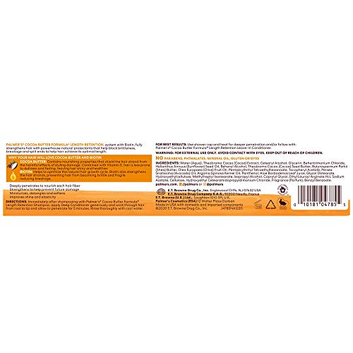 Palmer's Cocoa Butter & Biotin Length Retention Deep Conditioner 8.5 oz | Strengthens, Nourishes & Restores Shine for All Curly Hair Types