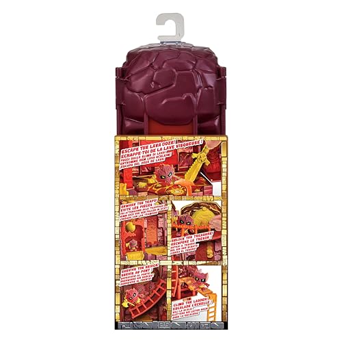 Treasure X Lost Lands Skull Island Lava Tower Micro Playset – 15 Levels, Traps, 2 Micro Figures & Real Gold-Dipped Treasure
