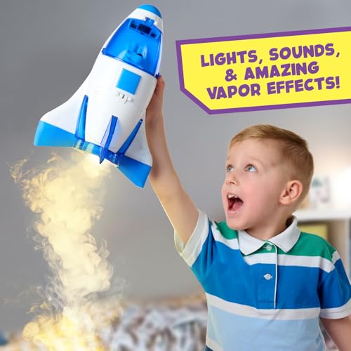 EnergX Amazing Vapor Rocket with Astronaut Action Figure, Blasts Off with Vapor Effects, Lights & Sounds (Ages 3+)
