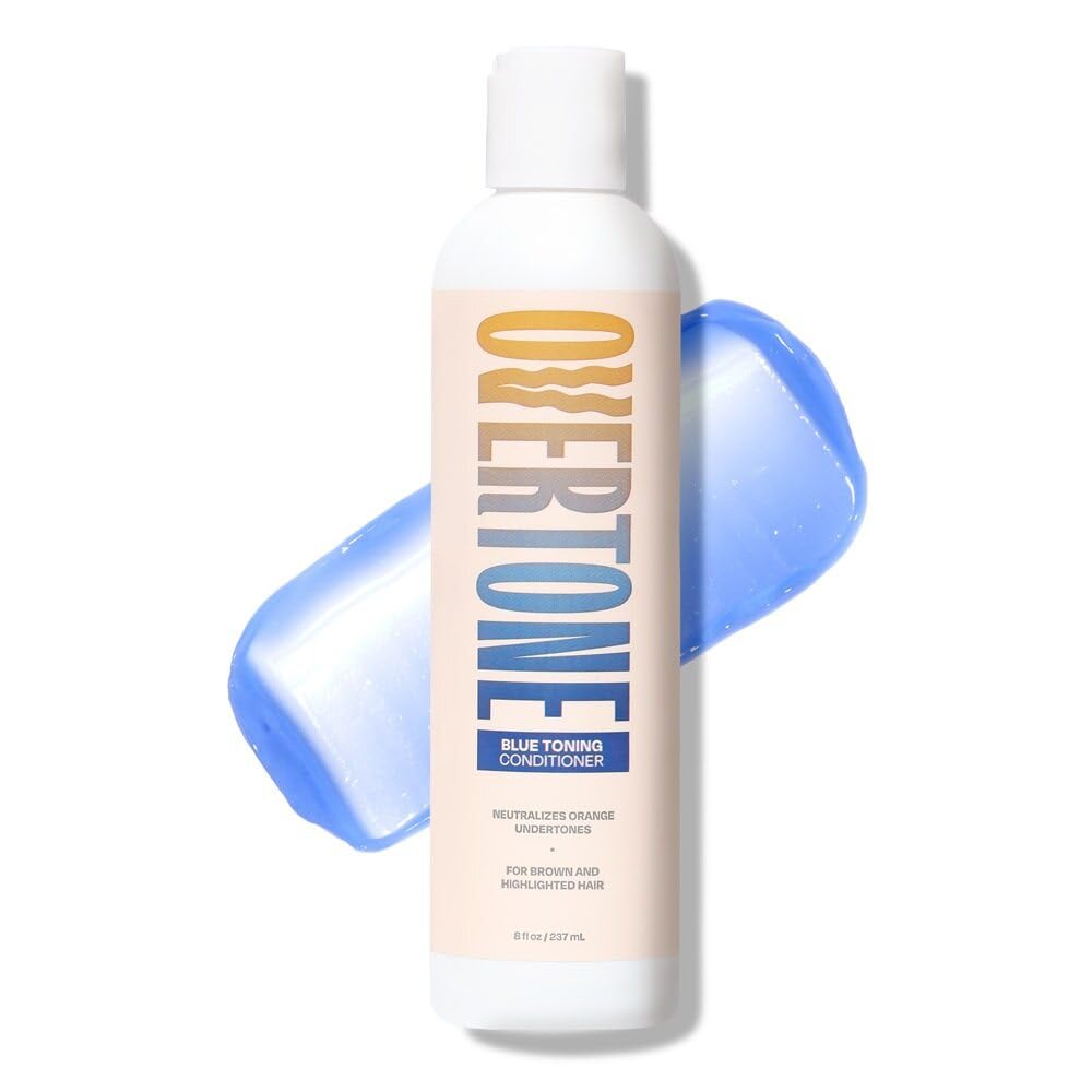 oVertone Blue Toning Conditioner - Neutralizes Brassiness for Blonde & Light Brown Hair - Hydrating with Shea Butter & Coconut Oil - Vegan, Paraben-Free, 8 oz