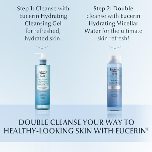 Eucerin Face Gentle Cleansing Hydrating Cleansing Gel, Daily Face Wash and Makeup Remover with Hyaluronic Acid, 13.5 Fl Oz Bottle