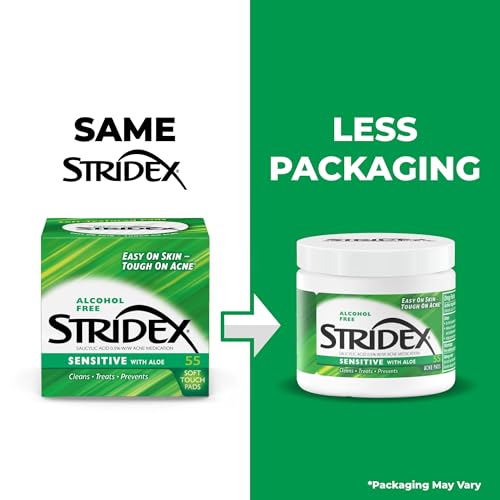 Stridex Sensitive with Aloe, Alcohol Free, 55 Soft Touch Pads