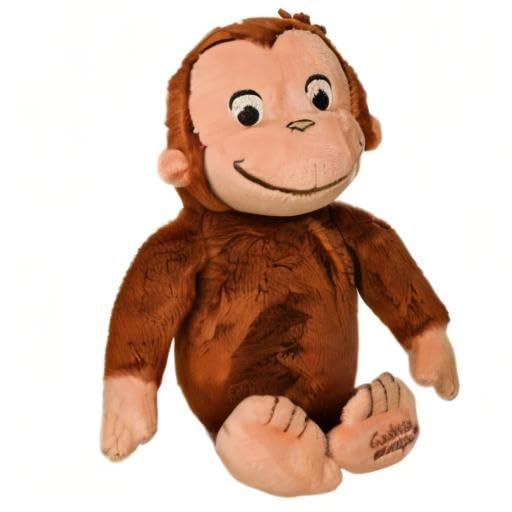 KIDS PREFERRED Curious George Monkey Stuffed Animal Plush Toys Soft Cutest Cuddle Plushie Gifts for Baby and Toddler Boys and Girls - 8 Inches