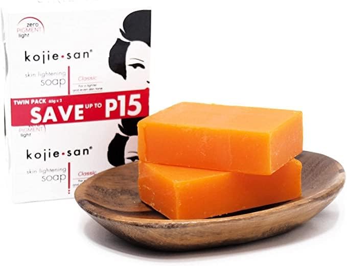 Kojie San Skin and Body Brightening Soap - Original Kojic Acid, Dark Spot Remover Bar Soap with Glycerin & Tea Tree Oil - 65g x 2 Bars