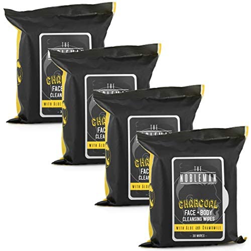 Men's Charcoal Face + Body Cleansing Wipes - 4 Pack (120ct)