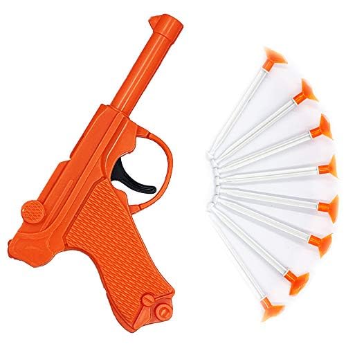 Detective Set, 10 Suction Cup Bullets with A Plastic Pistol, 11 Piece Set (Set of 2) - Orange
