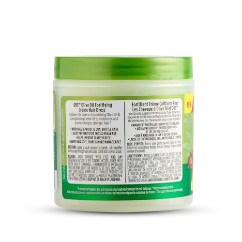 ORS Olive Oil Fortifying Cream Hair Dress Infused with Castor Oil for Strengthening 6 Ounce